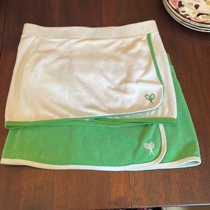 Juicy Couture green and white terry cloth tennis skirts S